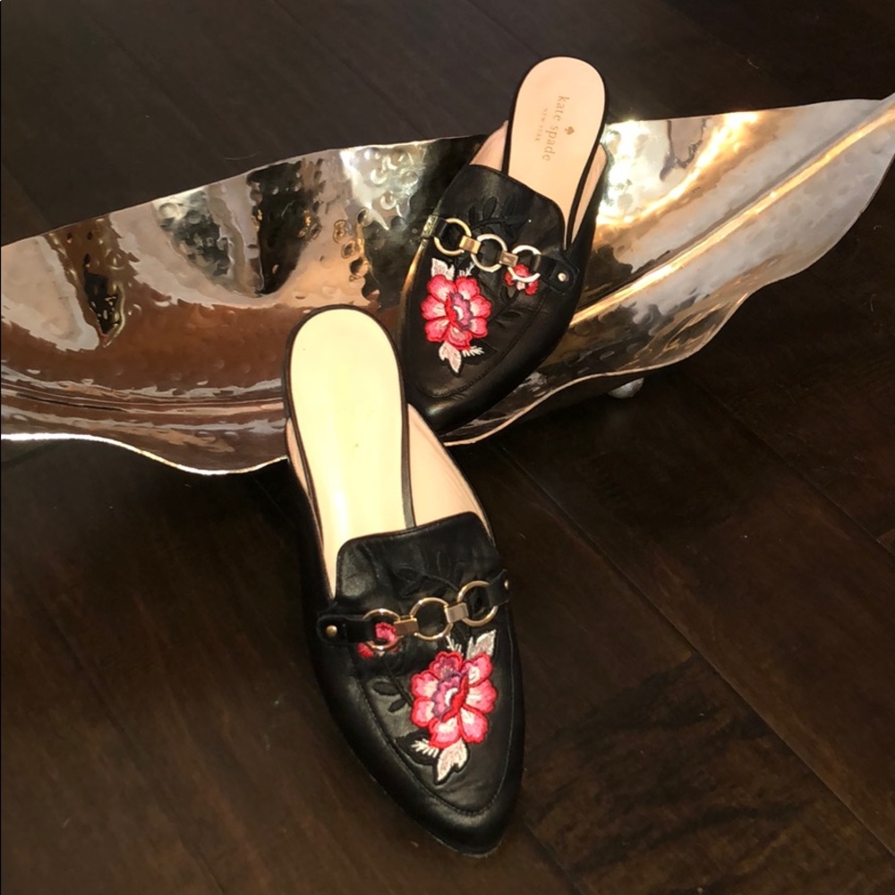 Kate spade New York leather  floral mules